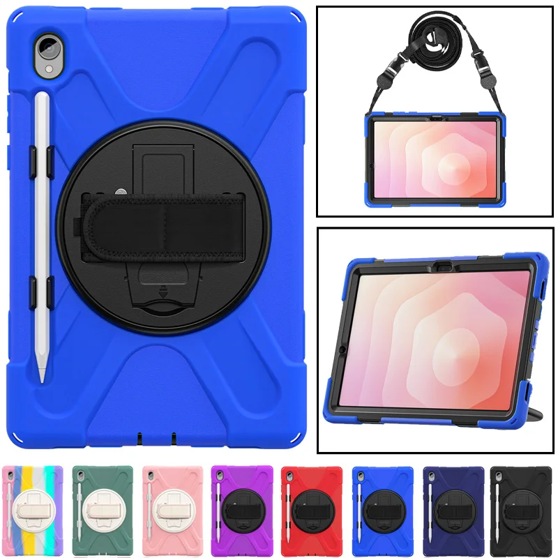 

For Samsung Tab S11 11" SM-X730 S11 Ultra 14.6 inch SM-X930 X936 Heavy Duty Rugged Tablet Case Hand Strap Stand Shockproof Funda