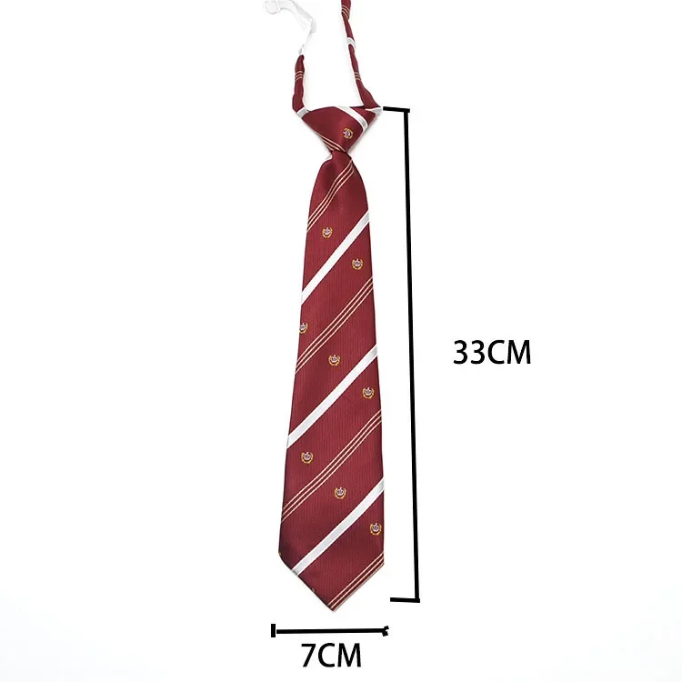 7cm*33cm  Japanese Style Crown Print Tie DK School Uniform Pre-tied Necktie for Students