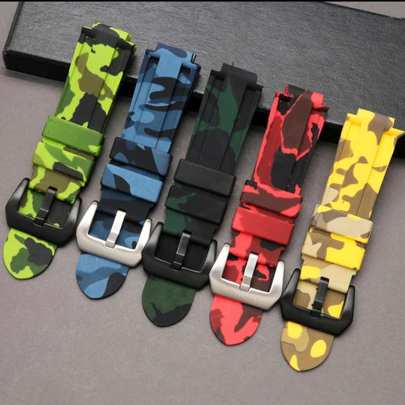 20 22 مللي متر 24 مللي متر مقاوم للماء سيليكون أثار حزام الساعات الفم ل Timex المد سلسلة T2N739 T2N720 T2N721 بانيراي PAM111 حزام سوار