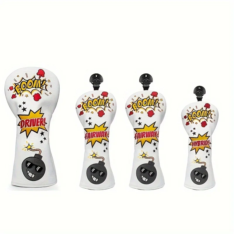 1pc Creative Boom Design Golf Club Headcover, Driver/Fairway Wood/Hybrid Head Cover # 1 # 3# UT
