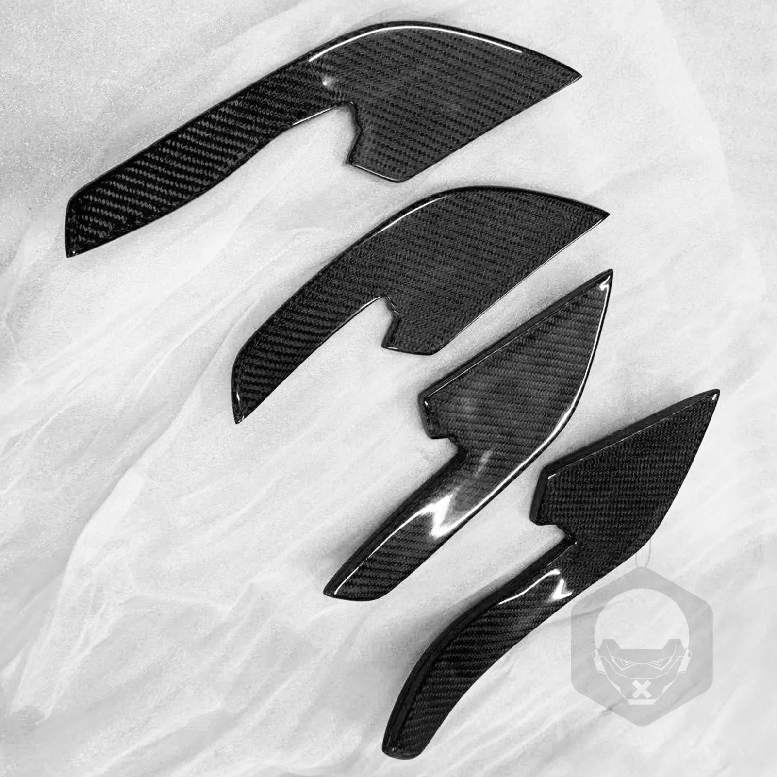 2PCS Real Carbon Fiber Front Bumper Side Vent Fender Splitter Air Intake Decoration Cover For AUDI RS3 RS4 RS5 RS6 RS7 2012-2017