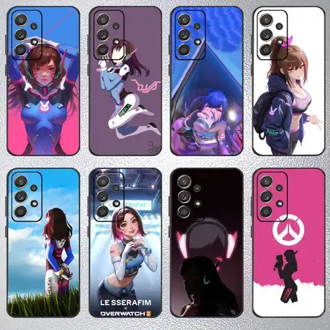 O-Overwatch Game D-Dva ES Phone Case For Samsung S25,S24,S23,S22,S21,S20,Plus,Fe,Lite,Others Black Cover