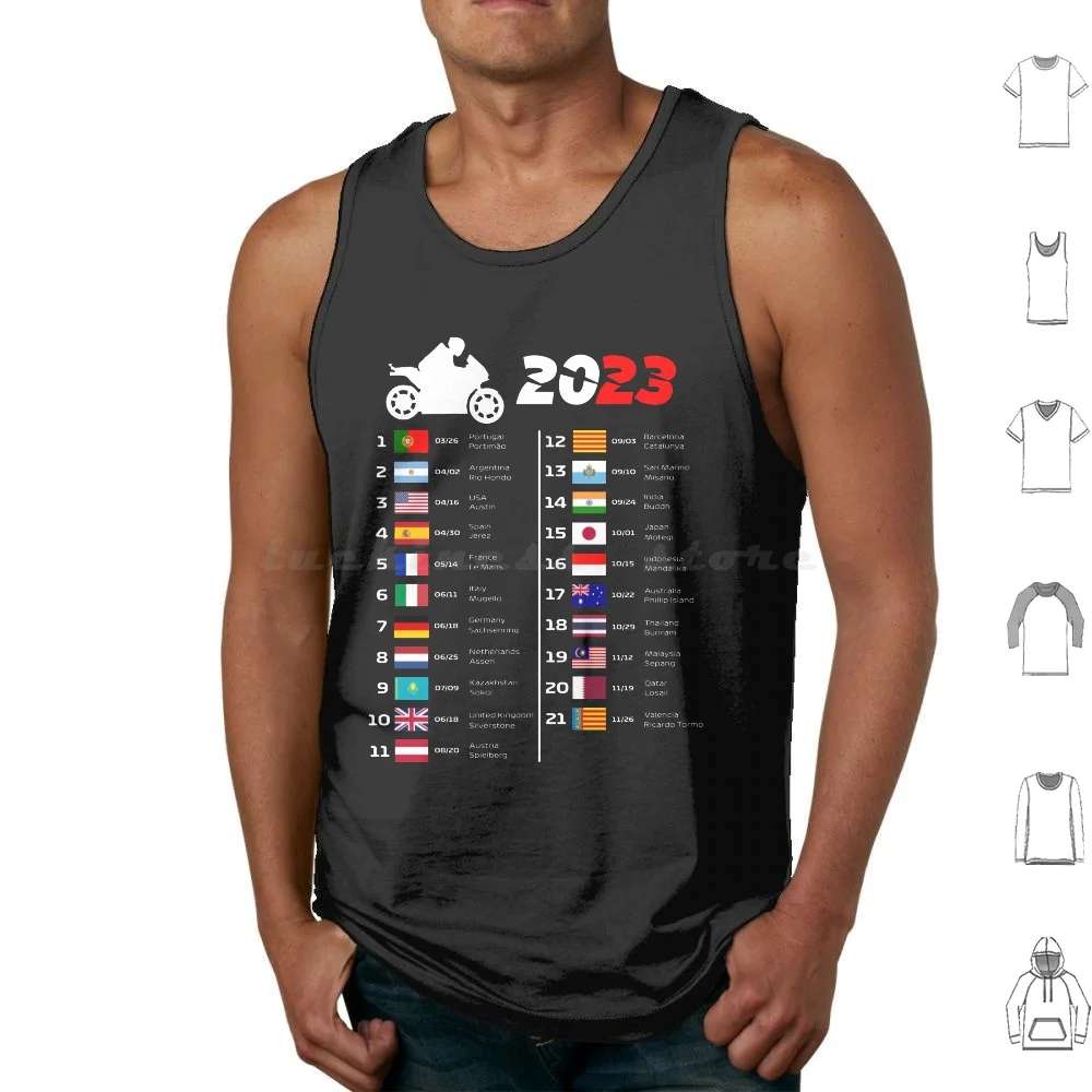 Calendar 2023 Tank Tops Print Cotton 2023 Driver Drivers Race Track Tracks Circuit Circuits Grand Prix Gp 2023