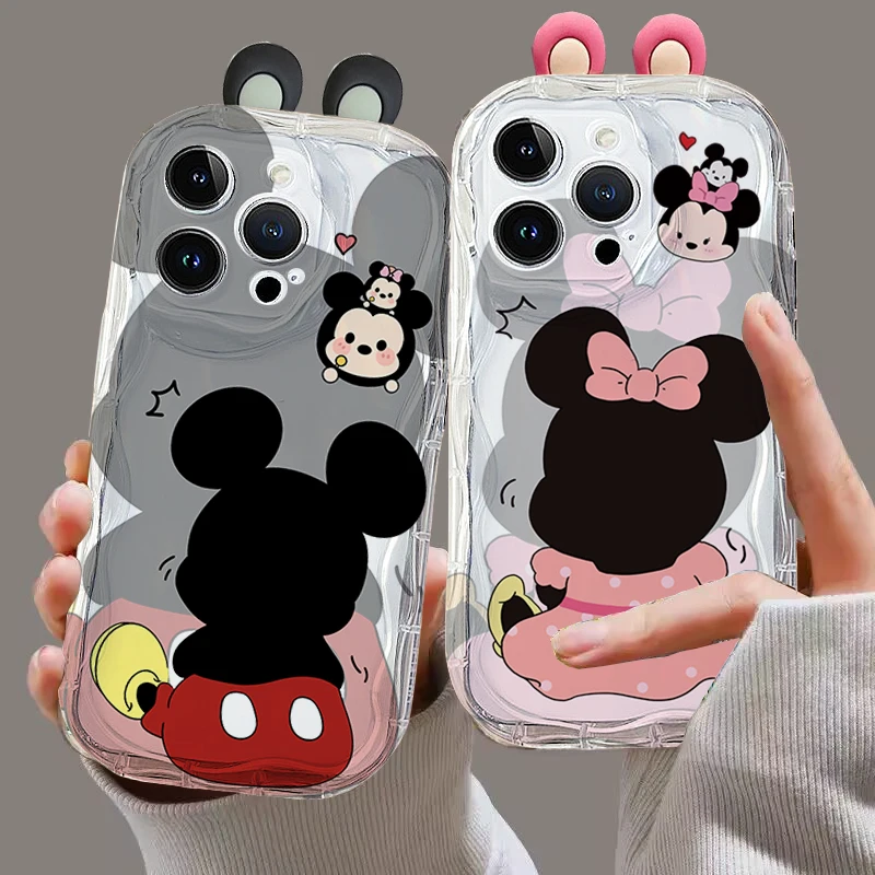 Casing Ponsel Telinga Mickey Minnie Mouse 3D untuk Huawei Honor 400 Pro 200 90 Lite X9B X8C X8B X8A X7B X7A X6B X6C X6A X5B X8 5G