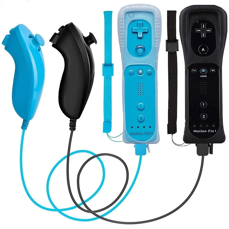 Controlador 2 en 1 Motion Plus, juego de mandos a distancia con funda de silicona para Nintendo Wii/Wii U, accesorio para controlador de juegos