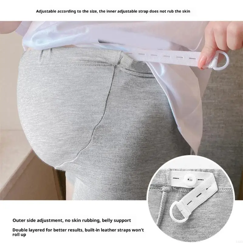 Y88D شورت دعم الحمل للأمهات، حزام خصر مرن، قماش ناعم قابل للتمدد، حزام قابل للتعديل، ملابس داخلية للأم الحامل