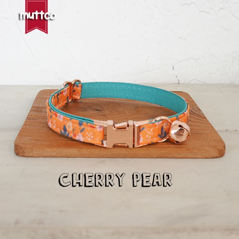 

MUTTCO Retailing self-design personalized cat collars cute CHERRY PEAR handmade collar 2 sizes UCC182