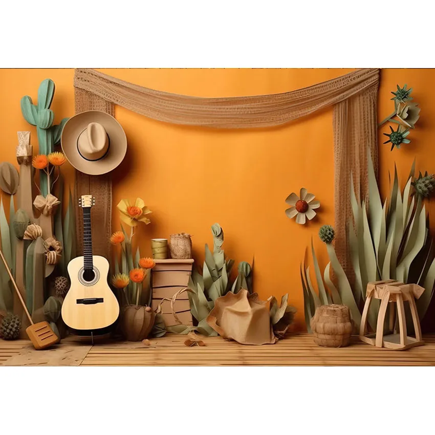 Avezano Backdrop Mexico Wild West Desert Cactus Vintage Cowboy Theme Kids Birthday Party Decor Photography Background Photo Prop