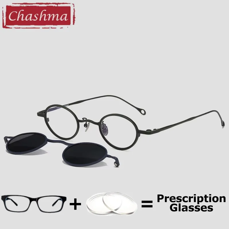 

Chashma Prescription Glasses Optical Clip On Eyewear Polarized Magnetic Layer Titanium Eyeglasses Frames Small Myopia Spectacles