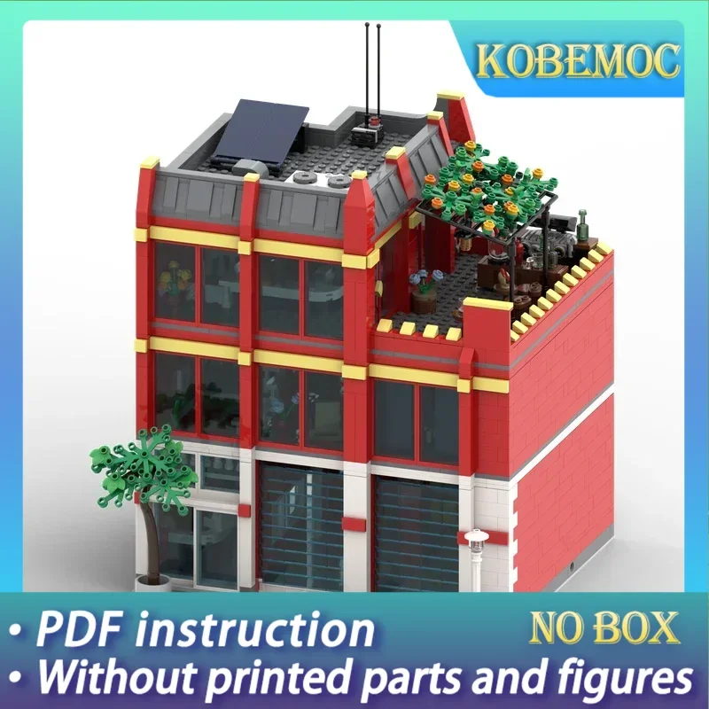 

Street View Model Moc Building Bricks City style Fire Station Technology Modular Blocks Gifts Christmas Toys DIY Sets Assembly