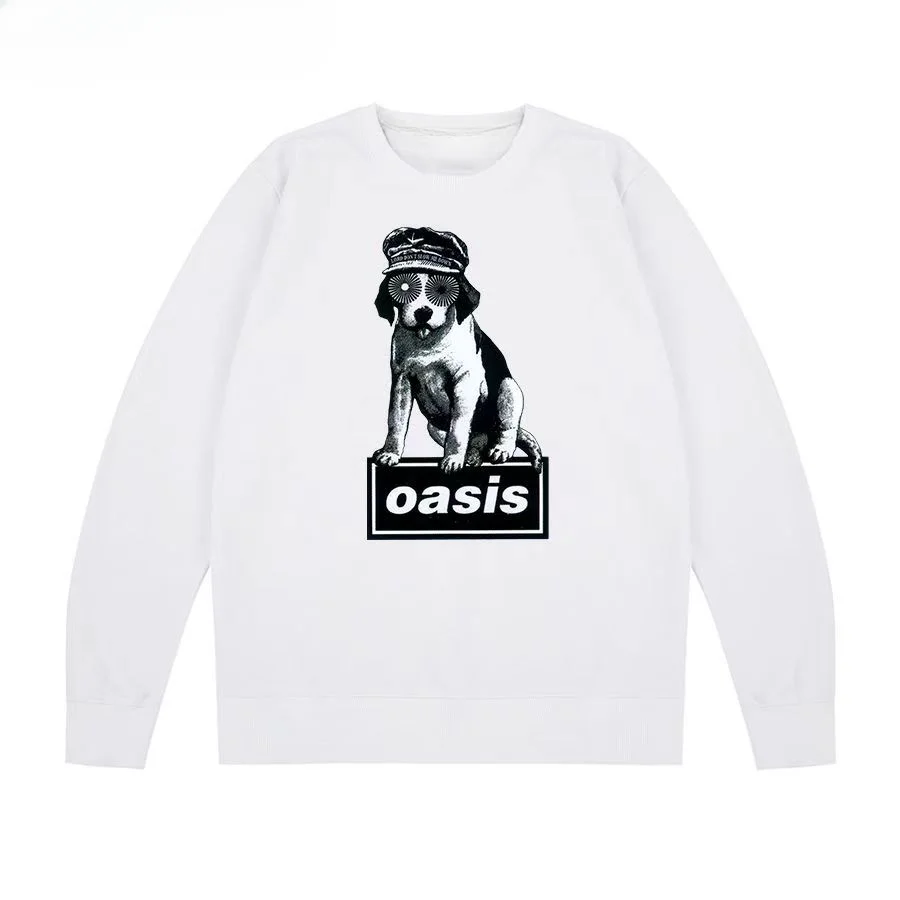 

Band Dog British Rock Retro Nostalgic Funny Mock Pet Men's Women's Round Neck Hoodies Tops Fashion Trend Women Clothes Unisex