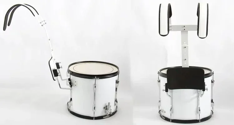 Seleção ideal de produtos de alta qualidade Popular branco 14 x 12 polegadas Marching Snare Drum 14 polegadas com suporte de ombro