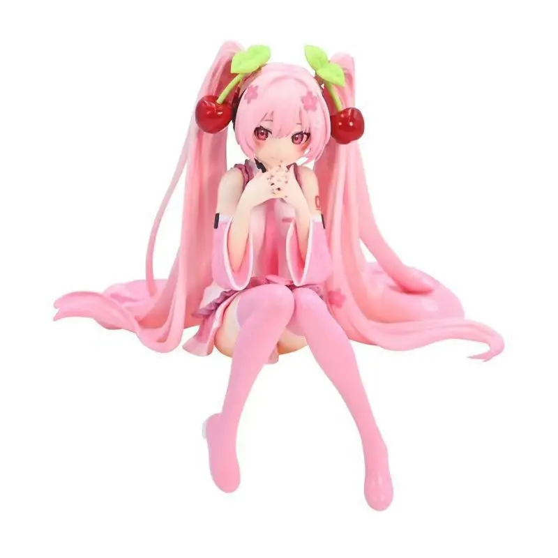 2026 Neue Hatsune Miku Anime-Figur Rosa Kleid PVC-Modell Actionfigur Kirschrosa Kirschblüten-Dekoration Sammlerstück Geschenke