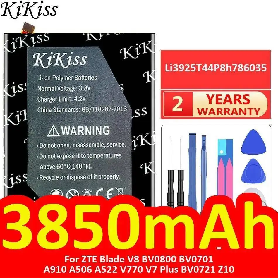 

Аккумулятор мобильного телефона Li3925t44p8h786035 3850 мАч для Zte Blade V8 BV0800 BV0701 A910 A506 A522 V770 V7 Plus BV0721 Z10