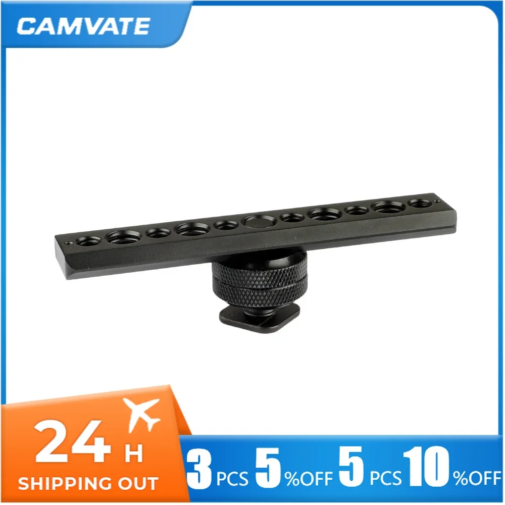 CAMVATE Quick Release NATO Rail Shoe Mount Extension Platform For DSLR Camera Accessories LED Video Light Microphone Phone Clip