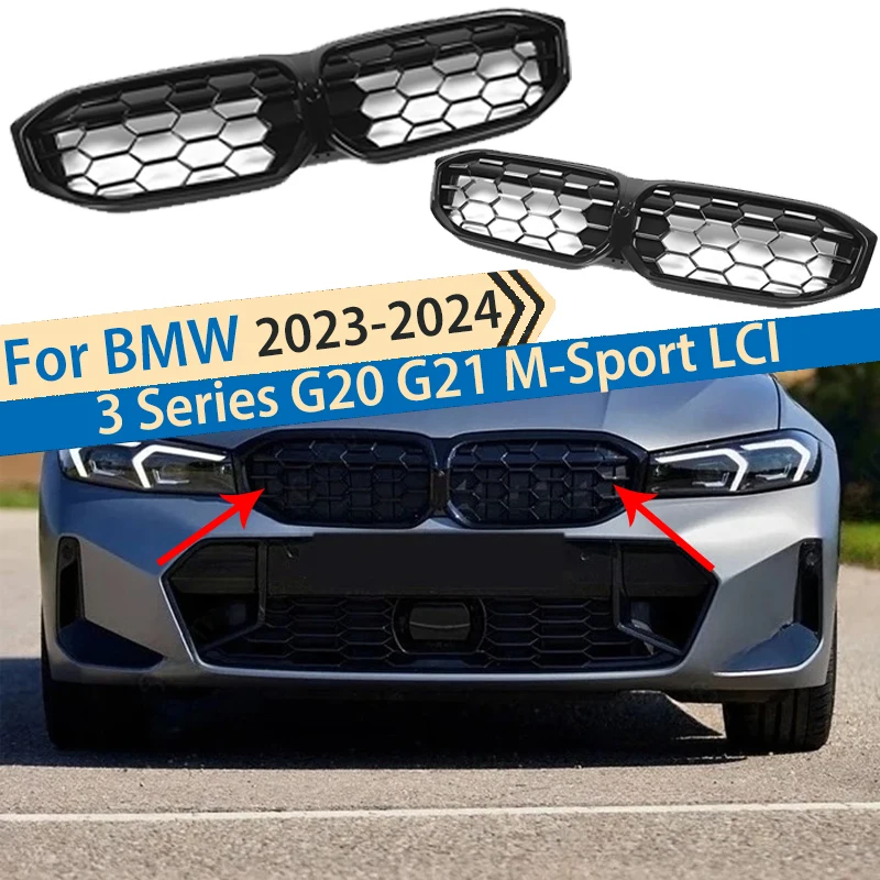 

For BMW 3 Series G20 G21 M-Sport 320i 325i 330i M340i LCI 2023-2024 Front Kidney Diamond Grille Body Kit Modification Exterior