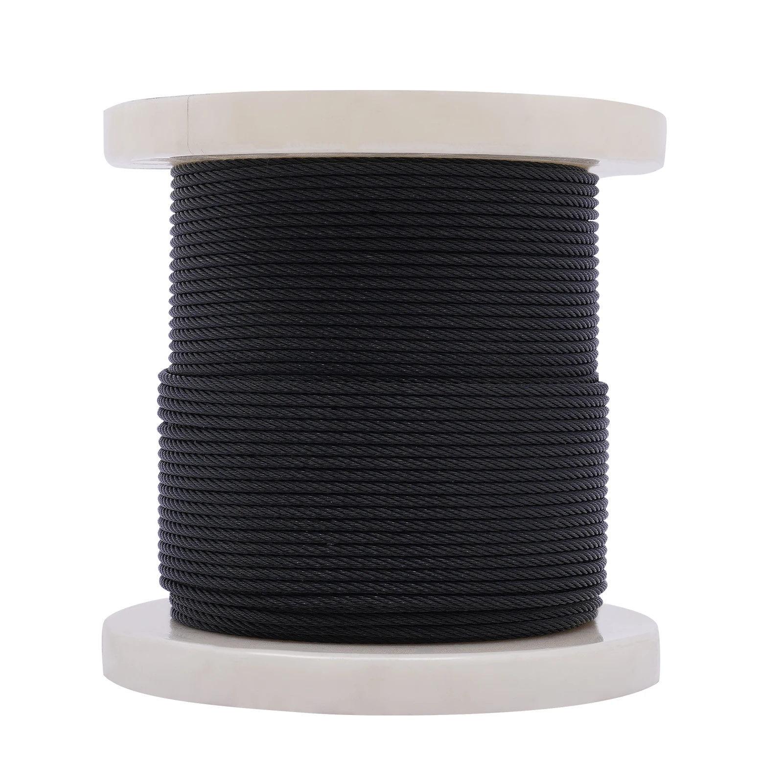 250ft 1/8 "أسود سلك حبل 316 الفولاذ المقاوم للصدأ البحرية الصف للداخلية درابزين كابل الطائرات درج سطح السفينة المبارزة