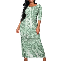 Hot autumn new Hawaiian fashion ladies two-piece Samoa Pletas round neck leisure island skirt