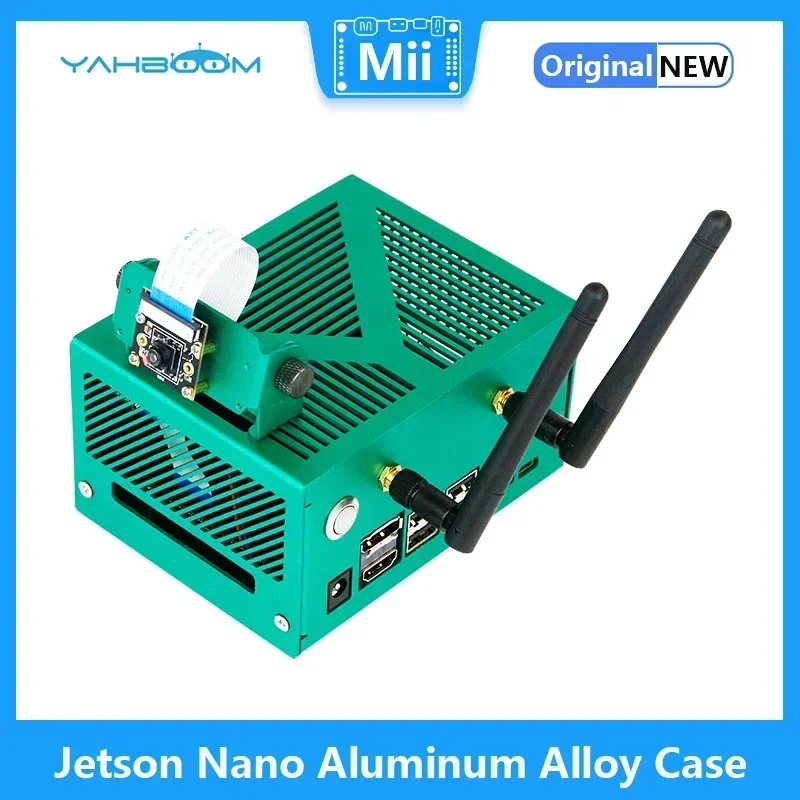 Yahboom Jetson casing Aloi aluminium Nano untuk Jetson Nano B01/Xavier NX/TX2 NX/Orin NX/Orin NANO dengan sakelar daya braket kamera