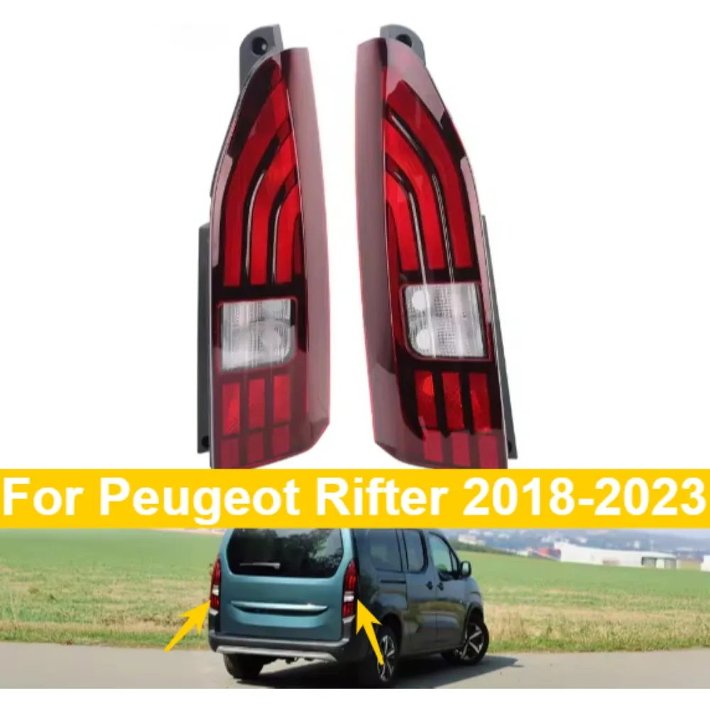 Rear Light Brake Turn Signal Lamp Car Assembly For Peugeot Partner III Rifter 2018-2023 Left/Right Red Tail Light 9819427380