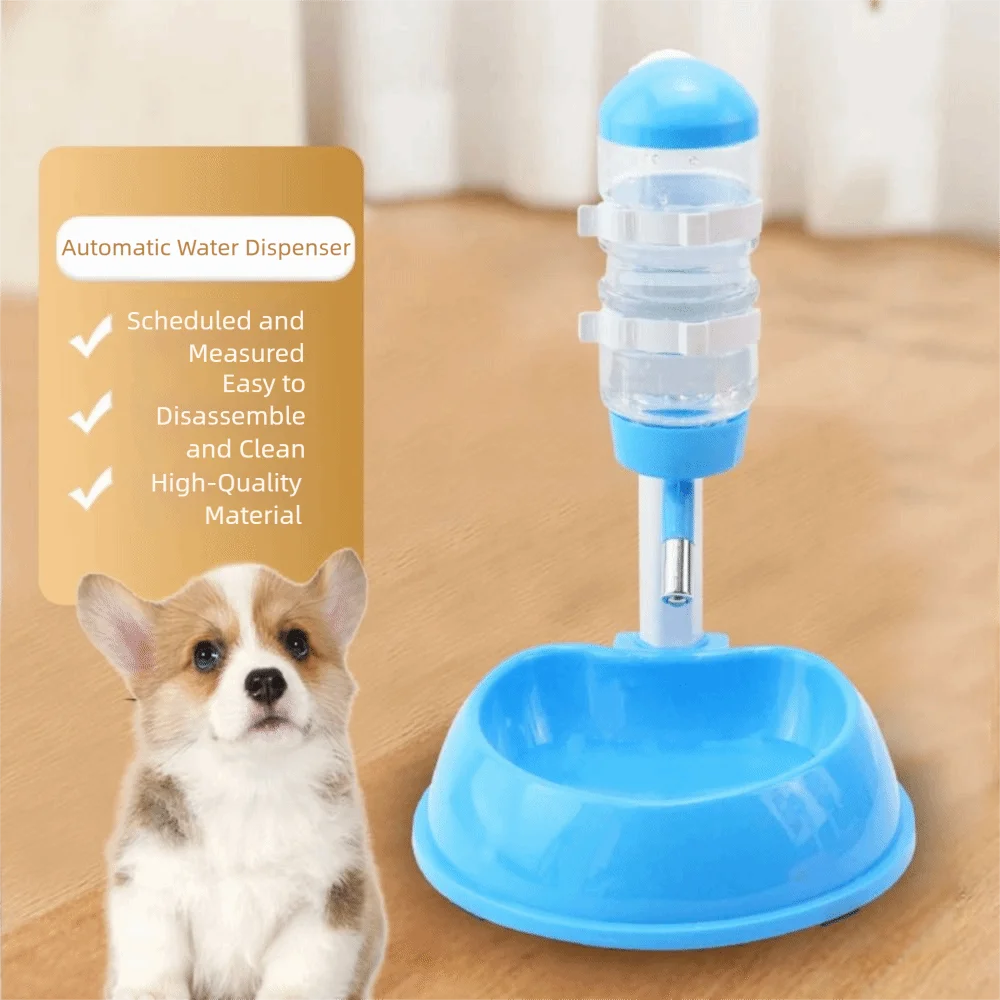

Liftable Pet Water Dispenser Hanging Kettle Leak-Proof Automatic Pet Drinker Adjustable Non-slip Bottom Dog Water Feeder