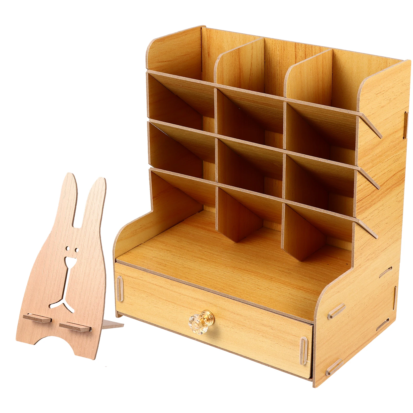 

Multi compartment Pen Holder Sturdy Lightweight Desk ganizer High Capacity Stationery Container Wooden Material Long lasting