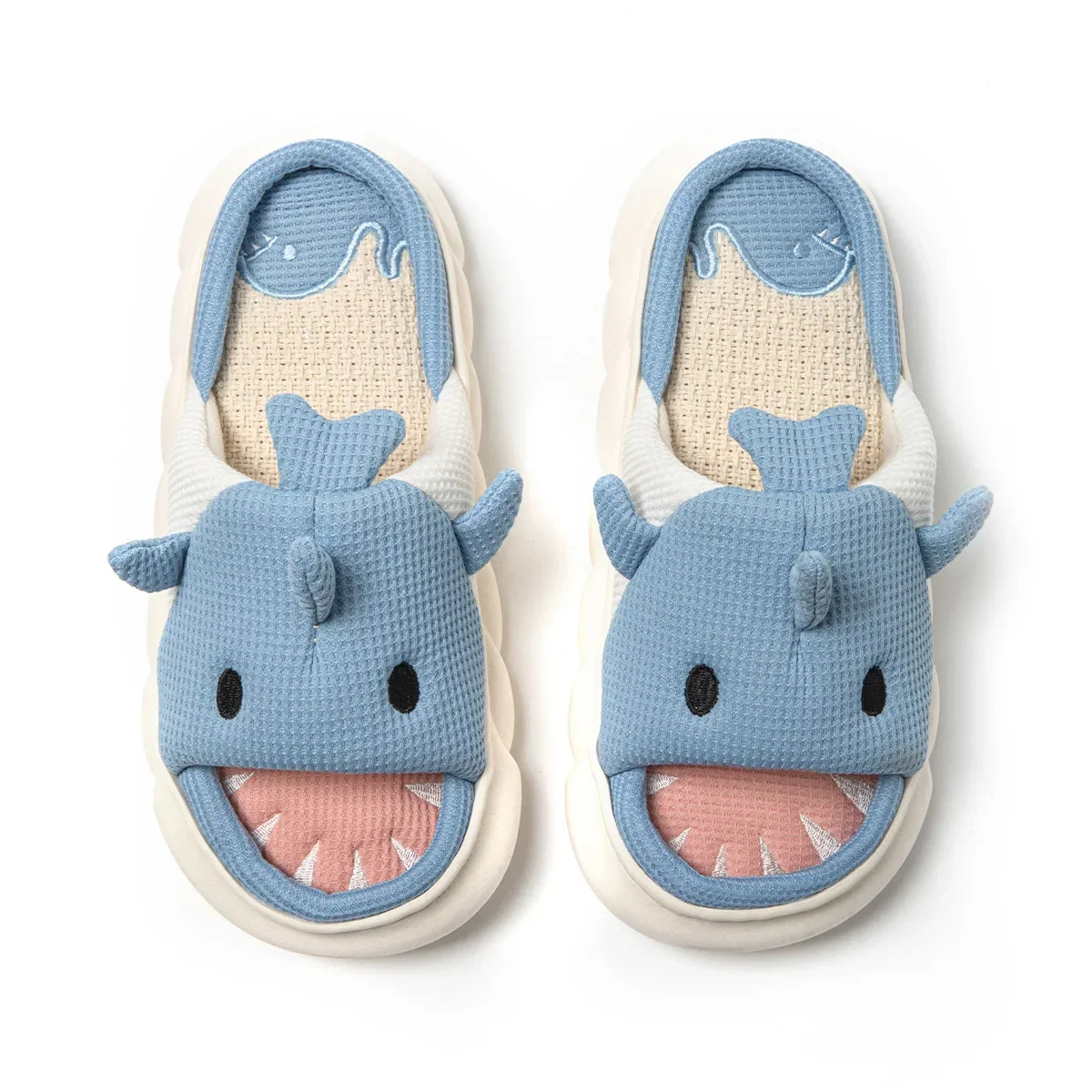 Home Linen Shark Slippers Cloud Platform Women Dog Bear Cute Indoor House Non Slip Thick Funny Sandals Cartoon Kawaii Shoes 2024