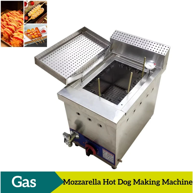 Kitchen Use Mozzarella Hot Dog Making Machine Street Food Korean Version Cheese Hot Dog Oil Fryer Snack Machine