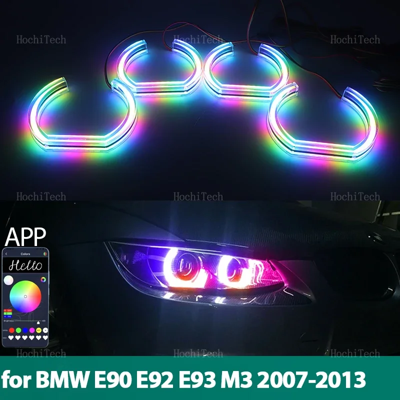 For BMW 3 Series E90 E92 E93 M3 2007-2013 Coupe Cabriolet Dynamic LED Ring Angel Eyes Phone APP control remote flashing Rings