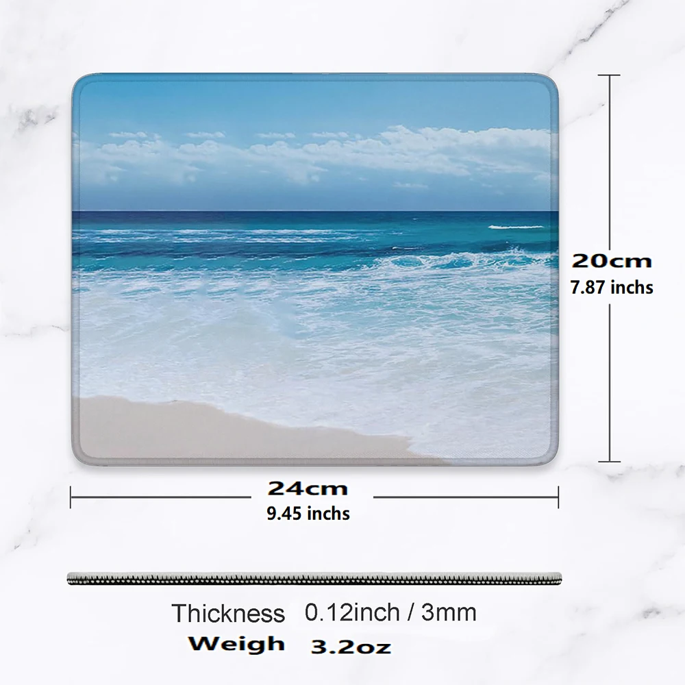 Nature Landscape Mouse Pad Aesthetic Scenery Daisy Ocean Beach Heart Tree Flower Rubber Small Mousepad Office Laptop Computer