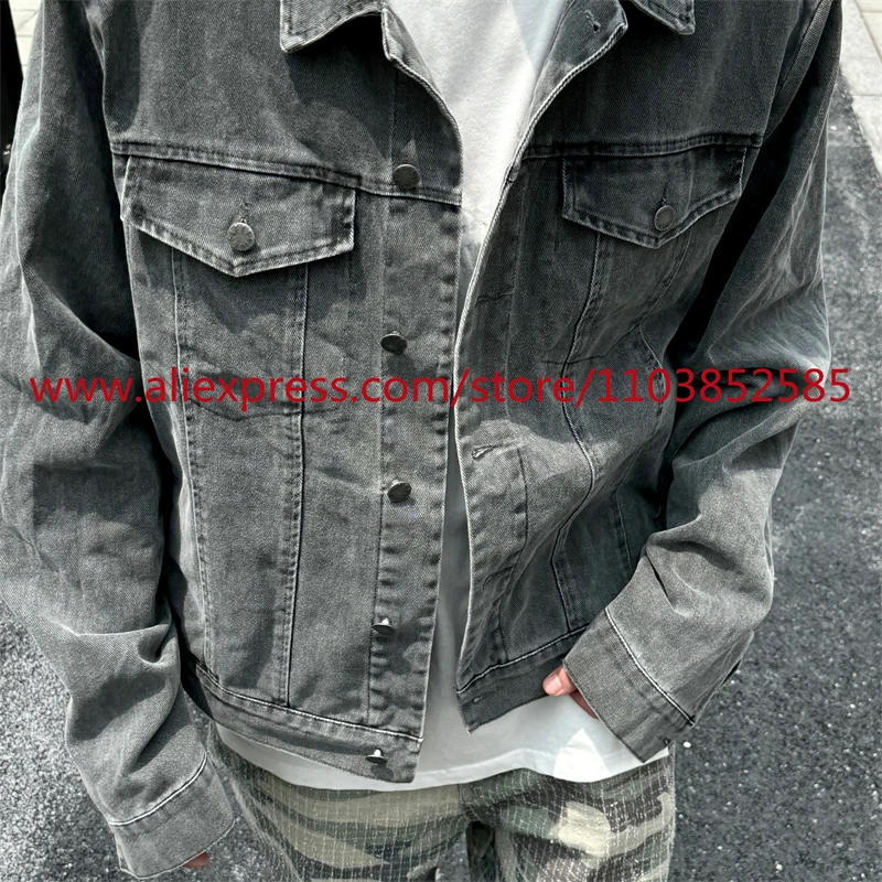 

Fall New American Heavyweight Vintage Men's Denim Jacket High-quality Tops Oversize Fashionable And Versatile Clothing Collar