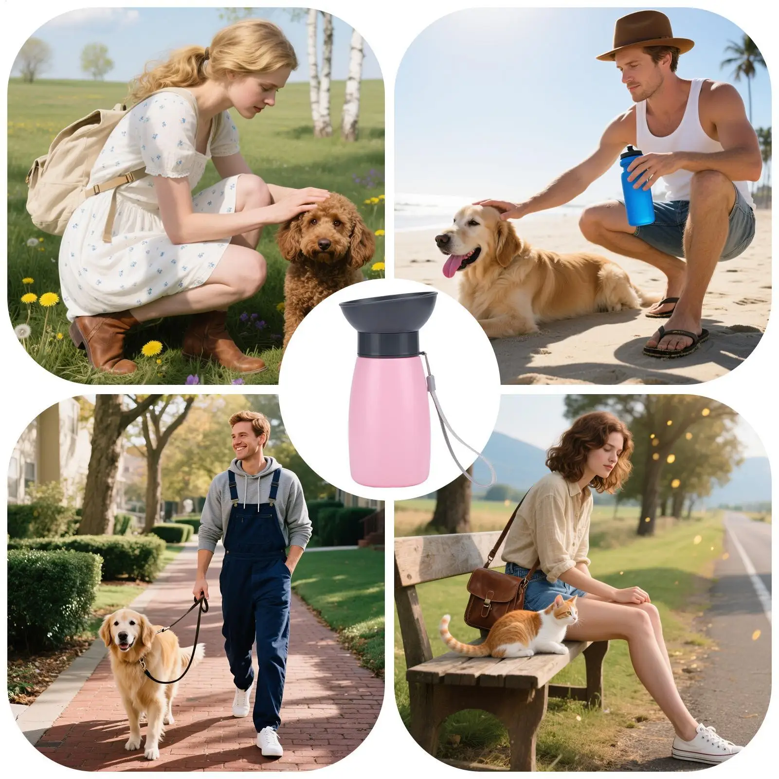 1 قطعة 600 مللي زجاجة ماء كبيرة للكلاب المحمولة السفر الحيوانات الأليفة مانعة للتسرب وعاء للشرب للكلاب القط كوب ماء للحيوانات الأليفة مستلزمات التغذية #2