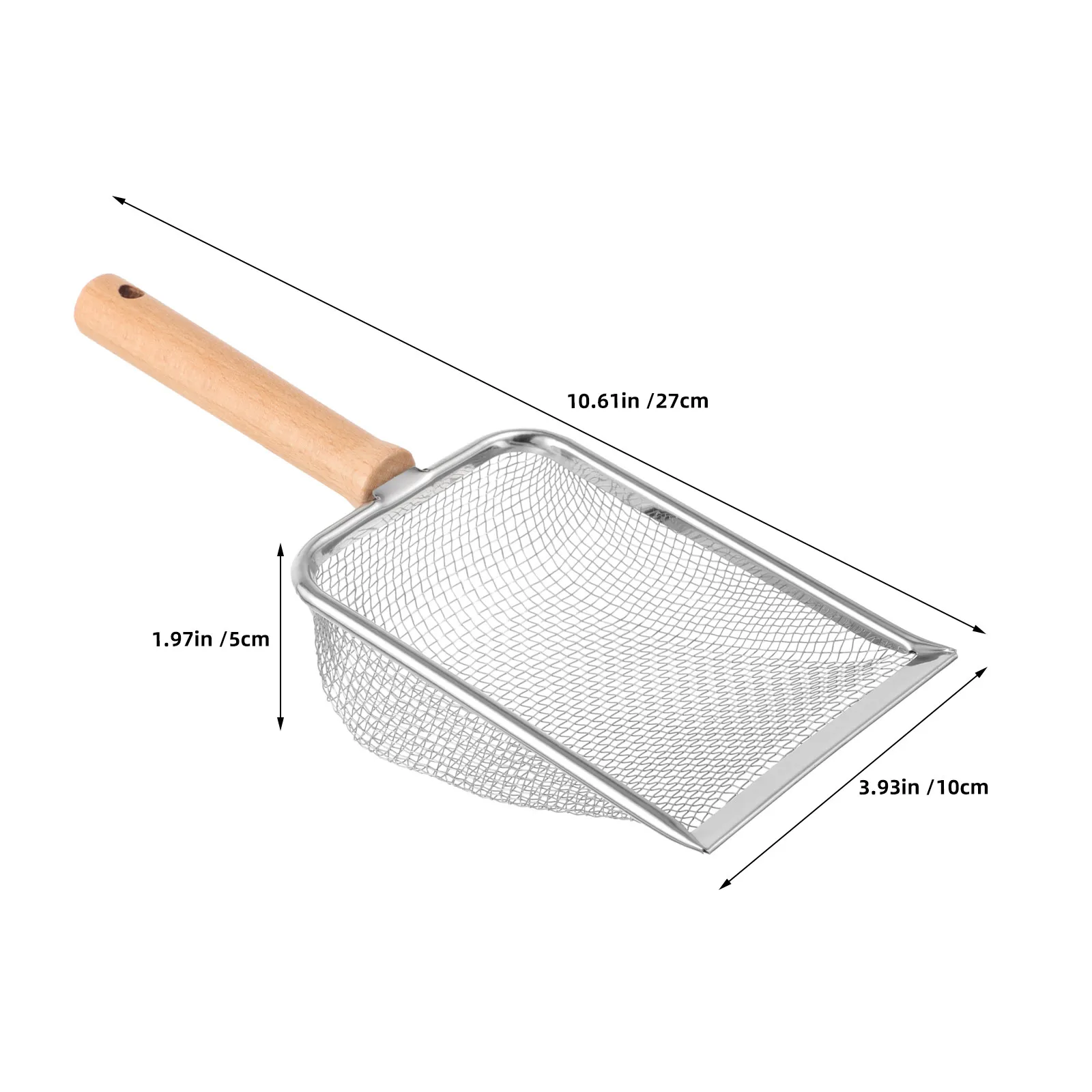 StainlessSteel Hamster Litter Scoop Fine Hole Heavy Duty Pet Cat Scooper With Smaller Holes Kitty Sand Sifting Tool For Cleaning