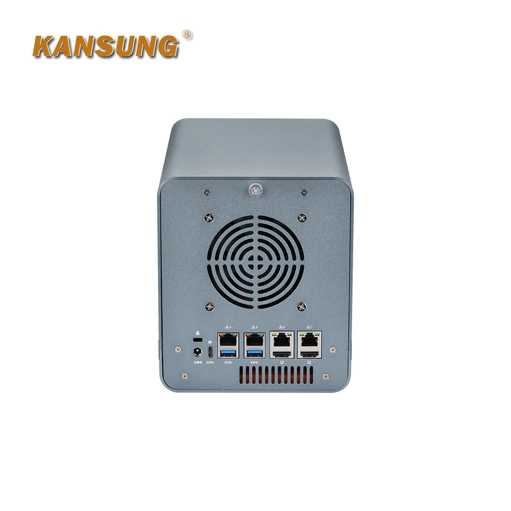 

Kansung 8th Gen Celeron 4305U Dual Core Processor DDR4 Up to 64G with 4 LAN Pfsense Firewall Fan Design Mini PC