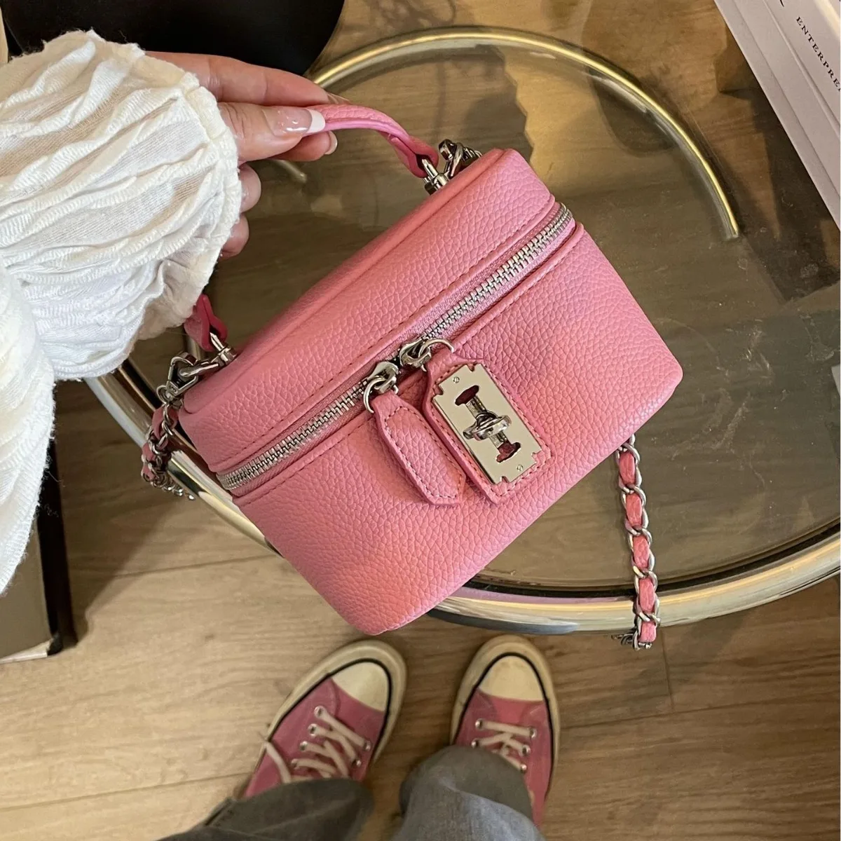 

Handbag PU Leather Small Elegant Ladies Luxury Designer Shoulder Bag High Fashion Women's Crossbody Bags Chic Commuter Bags