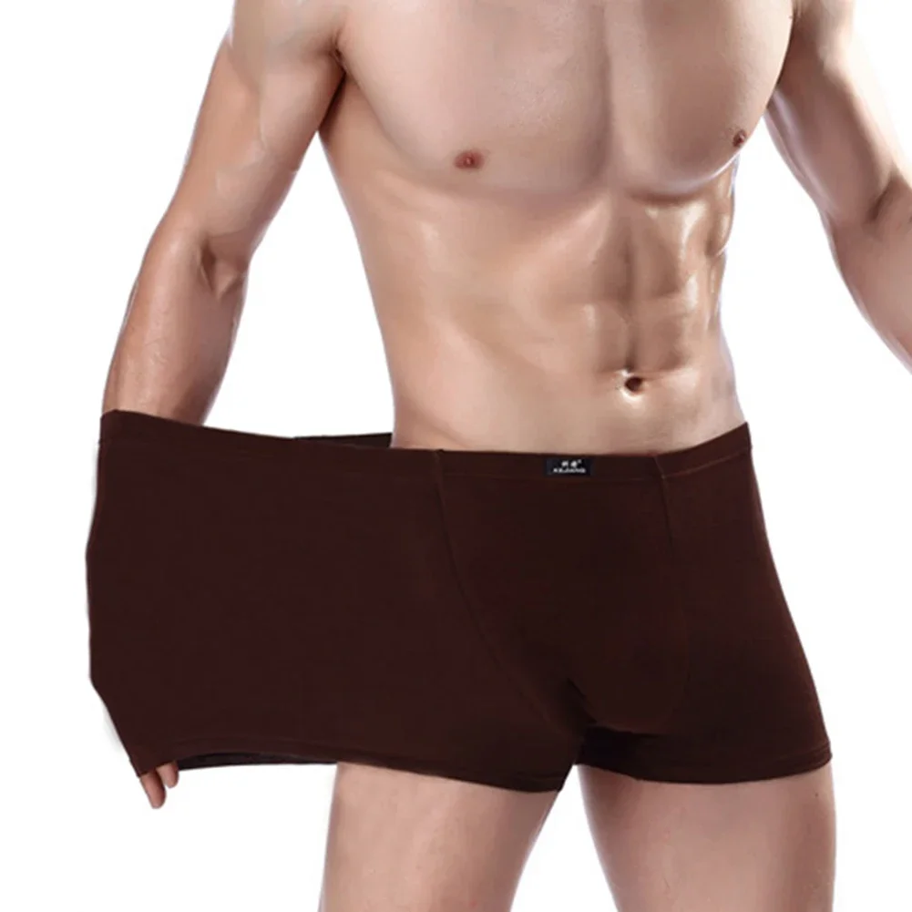 Calzoncillos elásticos suaves para hombre, ropa interior cómoda y respetuosa con la piel, Color sólido