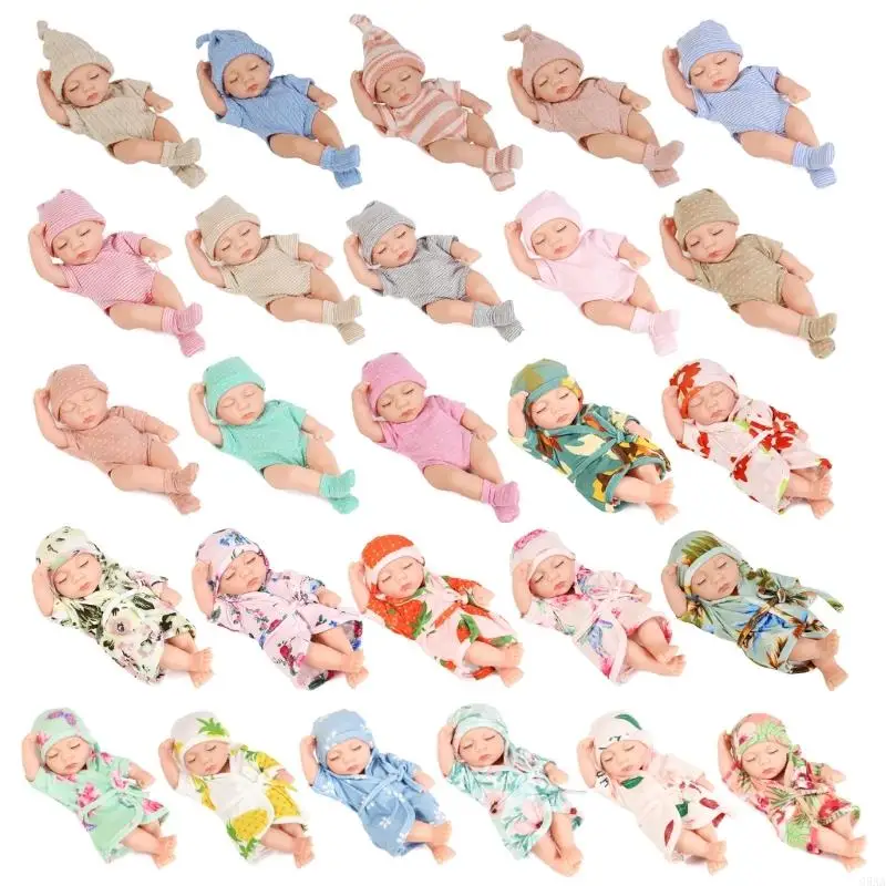 

C5AA Baby Caucasian Mini Reborns Toy Toddler Birthday Gift 19cm