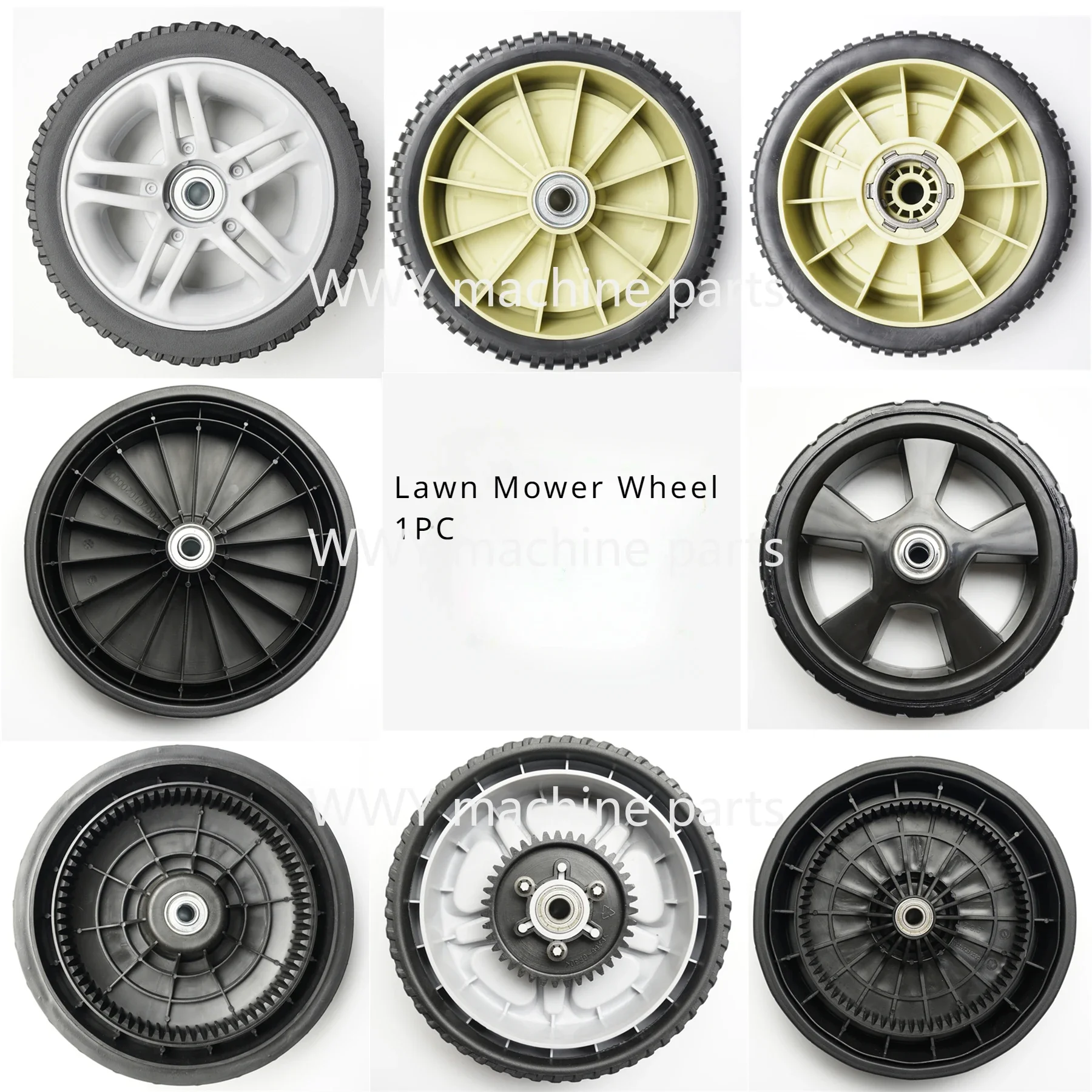 1PC Lawn Mower Wheel 7/8/9.5/10/12inch Lawn Mower Replacement Wheel for Hand Push Weeder Wheel