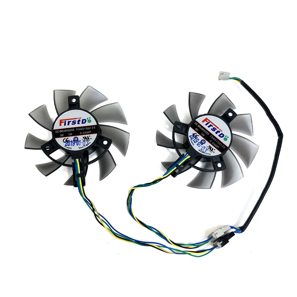 FD8015U12S 75MM 6PIN DUAL-GTX 1660TI、GTX 1650 GPU Fan，For ASUS GeForce DUAL GTX 1650、GTX 1660TI Video card cooling fan