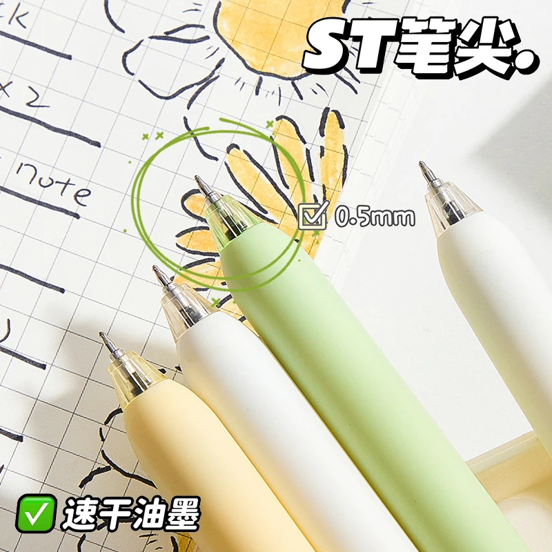 

Cute Rotating Out Core Gel Pen 0.5mm Black Quick-dry ST Pen Tip Smooth Writing Signature Pen Student Decompression Stationery