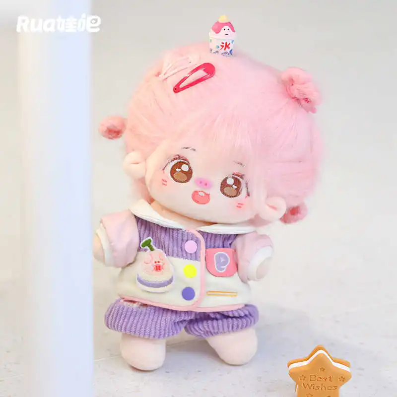 Pakaian boneka 20cm setelan kostum babi ungu lucu boneka mewah aksesoris boneka mainan Anime untuk hadiah anak-anak