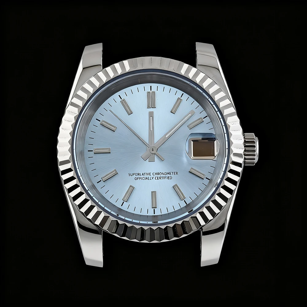 NH35 حافظة 36/39 مللي متر حافظة من الفولاذ المقاوم للصدأ ساعة أوتوماتيكية للرجال شعار مخصص الطلب مناسبة لملحقات ساعة الحركة NH35