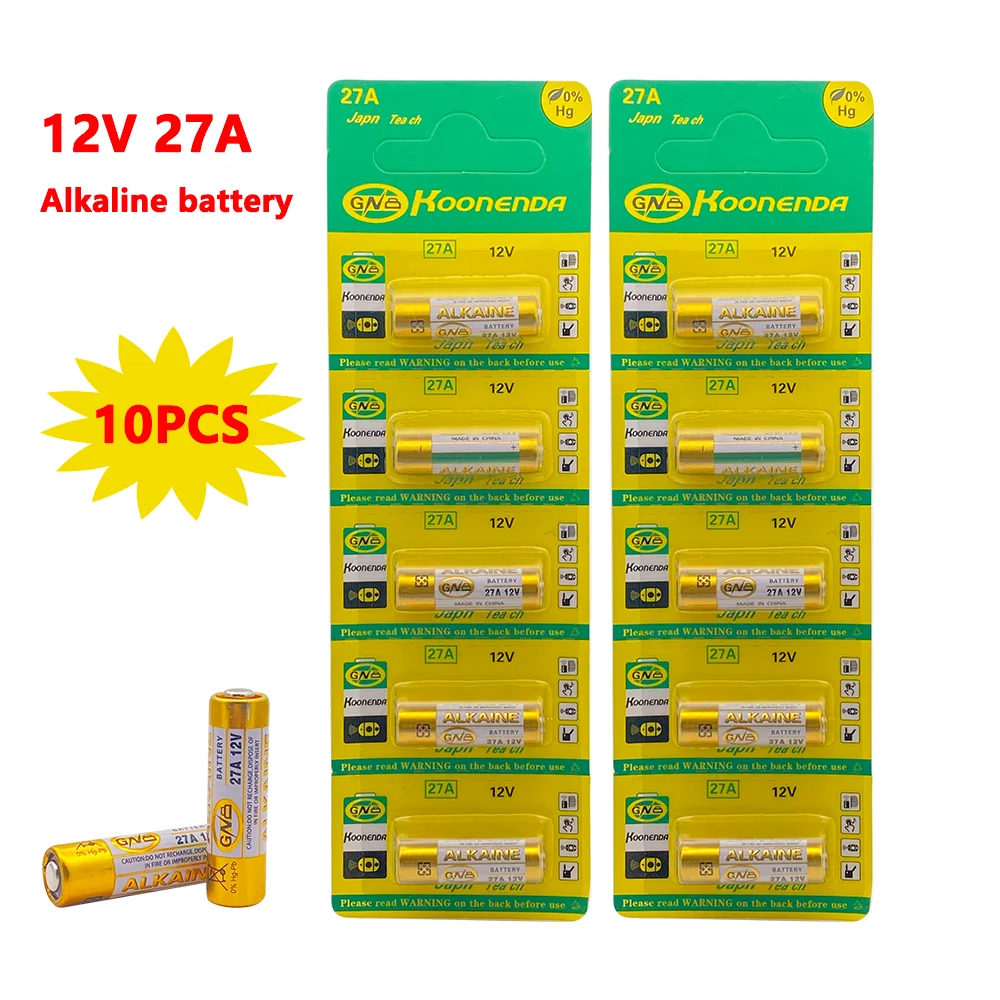 10 sztuk 27A 12V suche alkaliczne baterii A27 G27A 27MN MS27 GP27A L828 V27GA ALK27A do alarmu pilot zdalnego sterowania suche komórki