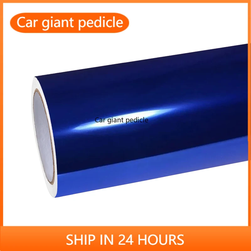 Highest qualityGloss Chrome Blue vinyl Wrap Film Car Wrap Film Non degumming Non fading quality Warranty 1.52M*17M roll