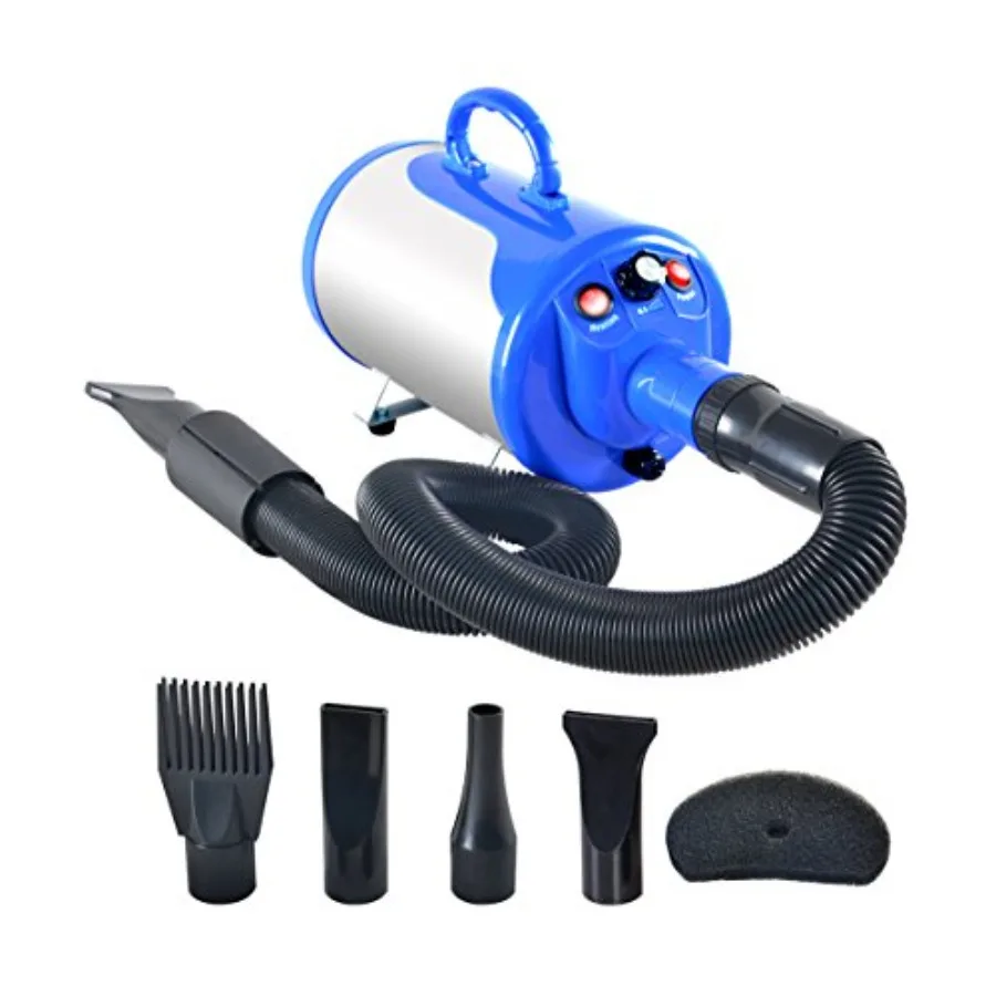 

Pet Hair Force Dryer Dog Grooming Blower with Heater in Blue for Quick Drying and Effective Hair Removal