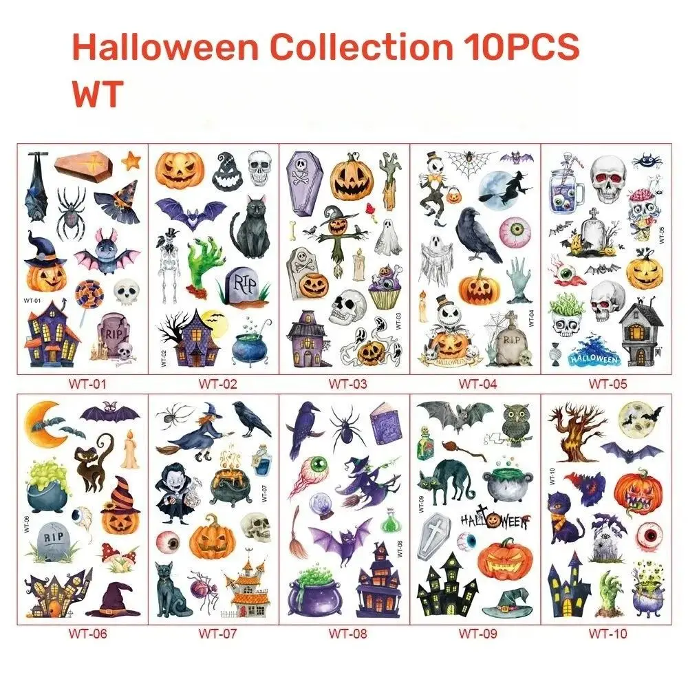 

Bloody Scars Halloween Temporary Tattoos Scar Spider Design Waterproof Tattoo Stickers Spider Scar DIY Face Makeup