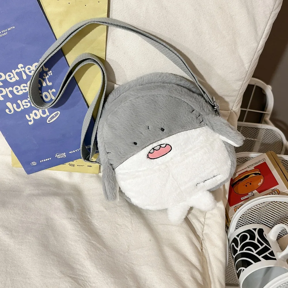 Kreatywna, urocza pluszowa torba crossbody w kształcie pingwina, z realistycznym wyglądem, miękki plecak w kształcie foka, puszysta torba na ramię w kształcie rekina, dla kobiet.
