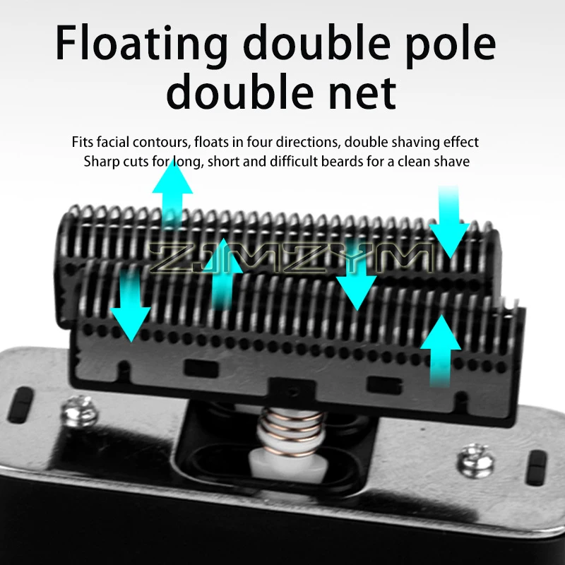 ماكينة حلاقة معدنية برأس قاطع دوار ، ماكينة حلاقة ترددية ، شحن USB ، شاشة رقمية LCD ، قابلة للفصل والغسيل