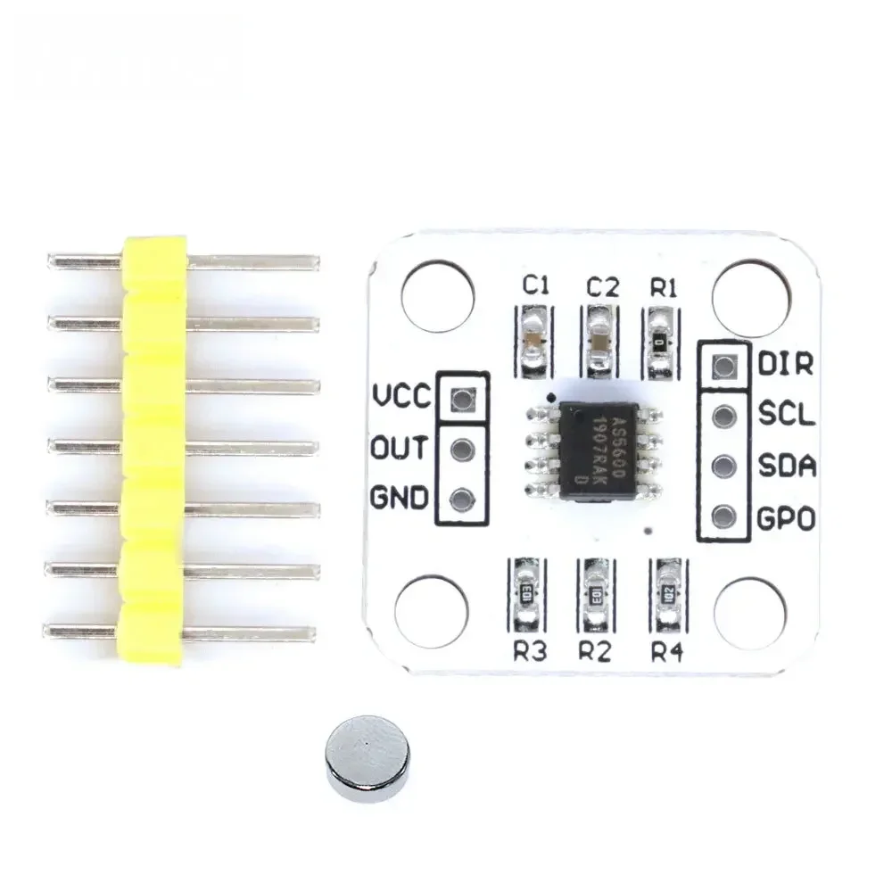 Encoder Magnetik – Modul Sensor Pengukuran Sudut Induksi Magnetik Presisi Tinggi 12-Bit (3.3V)