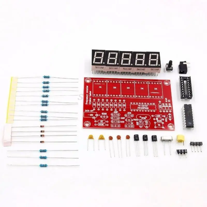 Set 1Hz-50MHz DIY Digital LED Frequency Counter Crystal Oscillator Meter Tester Kit Five-Digit Digital Tube Display DIY Kit